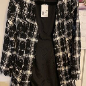 Forever 21 Black and White Checkered Blazer